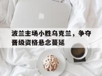 半岛体育官方网站-波兰主场小胜乌克兰，争夺晋级资格悬念蔓延